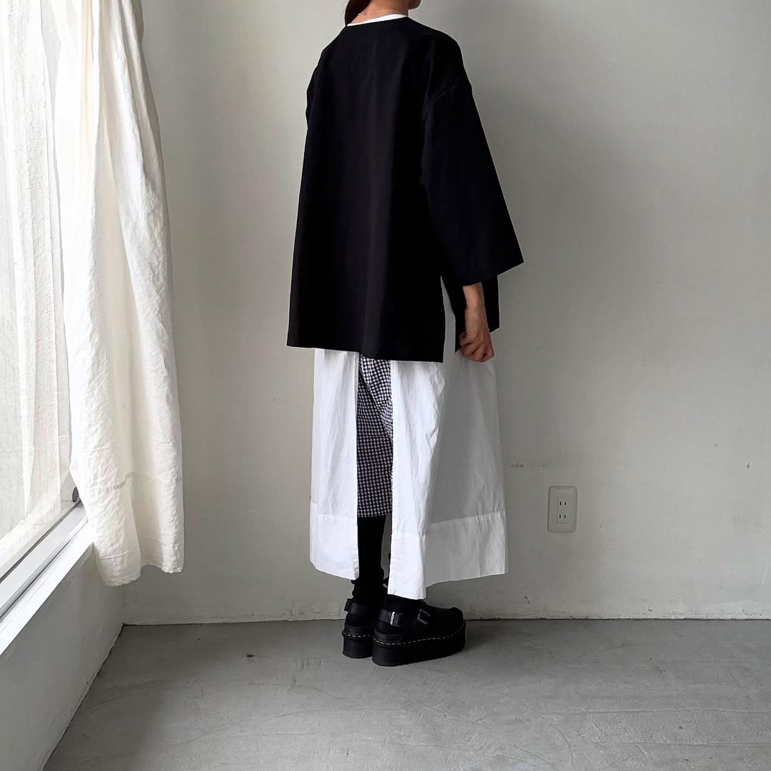 atelier d'antan Bouvetコットンプルオーバー ブラック