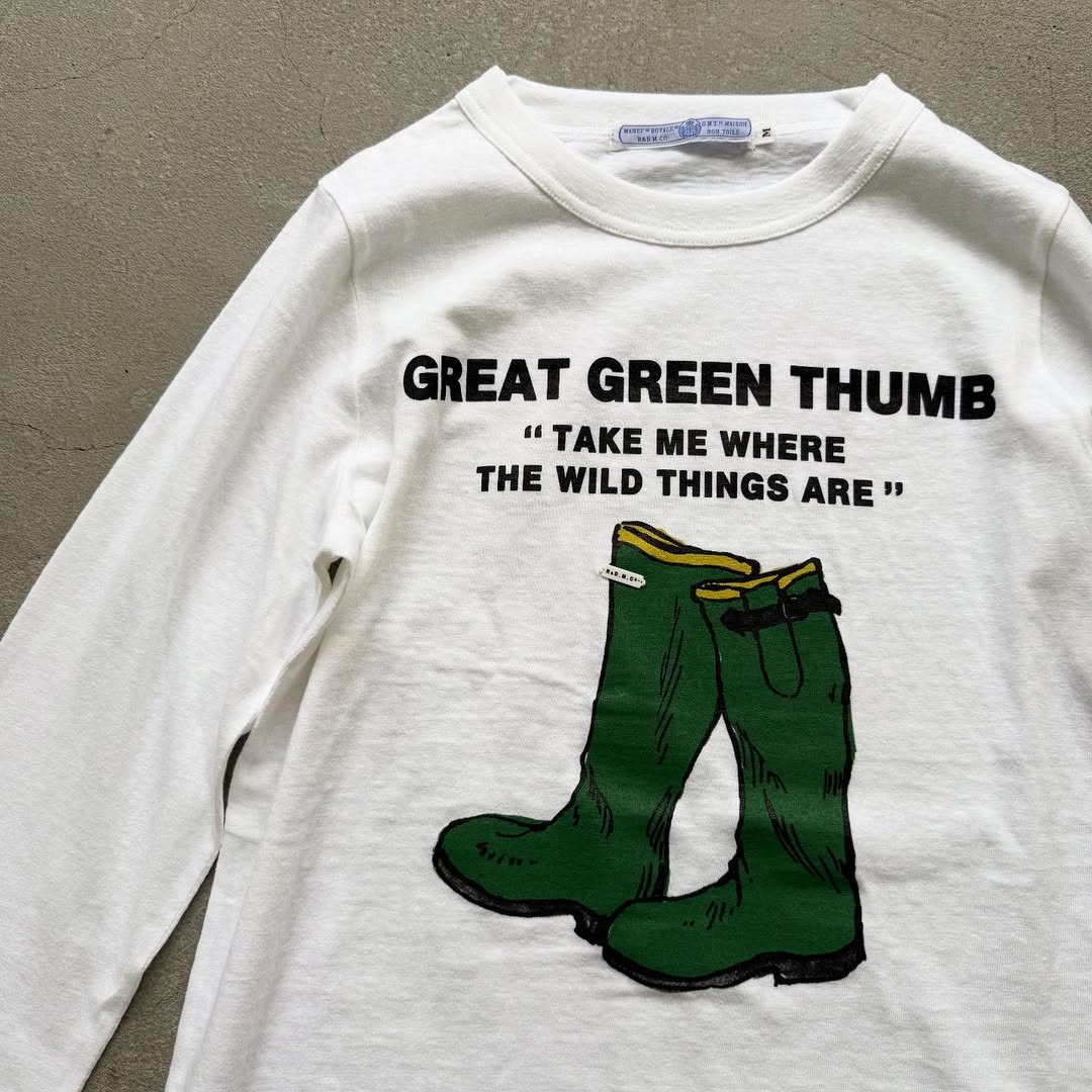 R&D.M.Co グリーンブーツ長袖Tシャツ