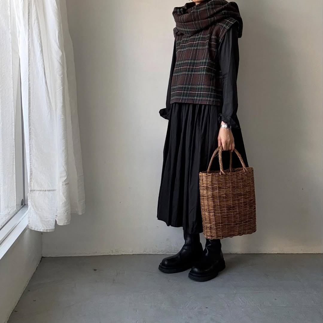 R&D.M.Co ウールタータンチェックマフラー