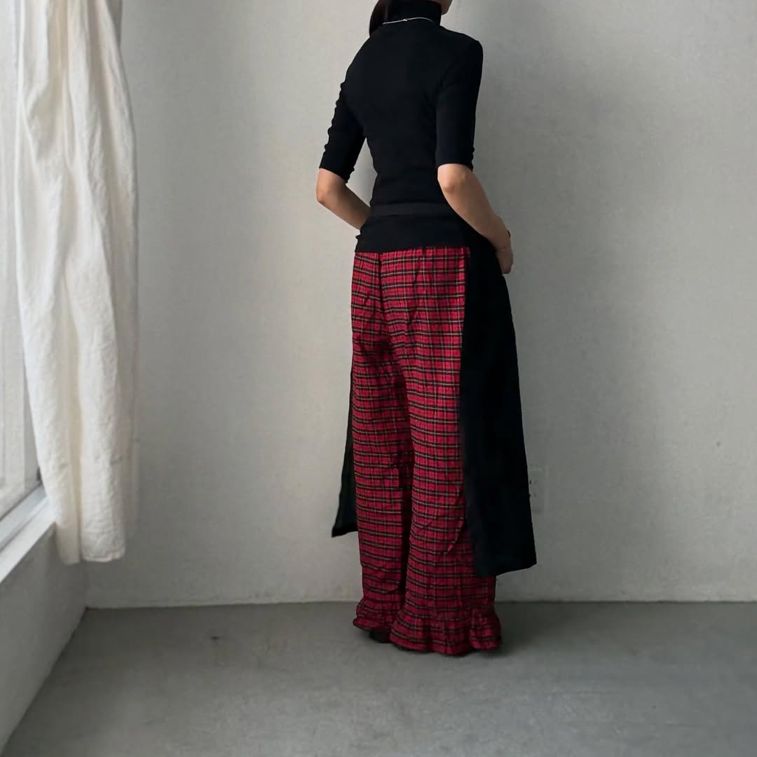 R&D.M.Co シェーディングチェックサロンエプロン
