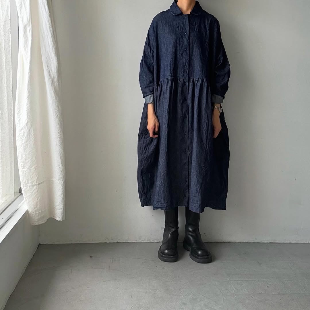 jujudhau デニムカラードドレス