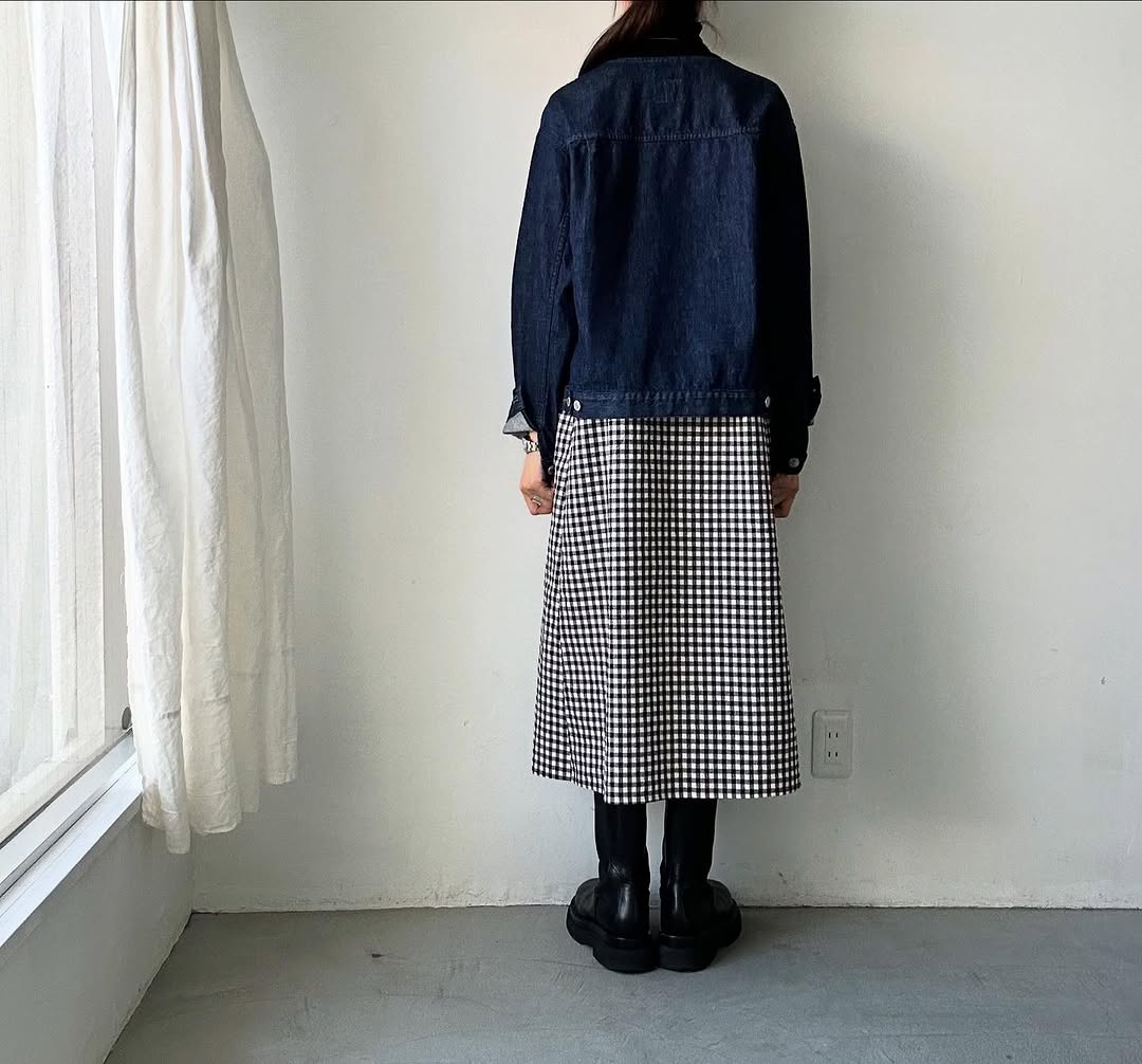atelier d'antan Coudresギンガムコットンドレス