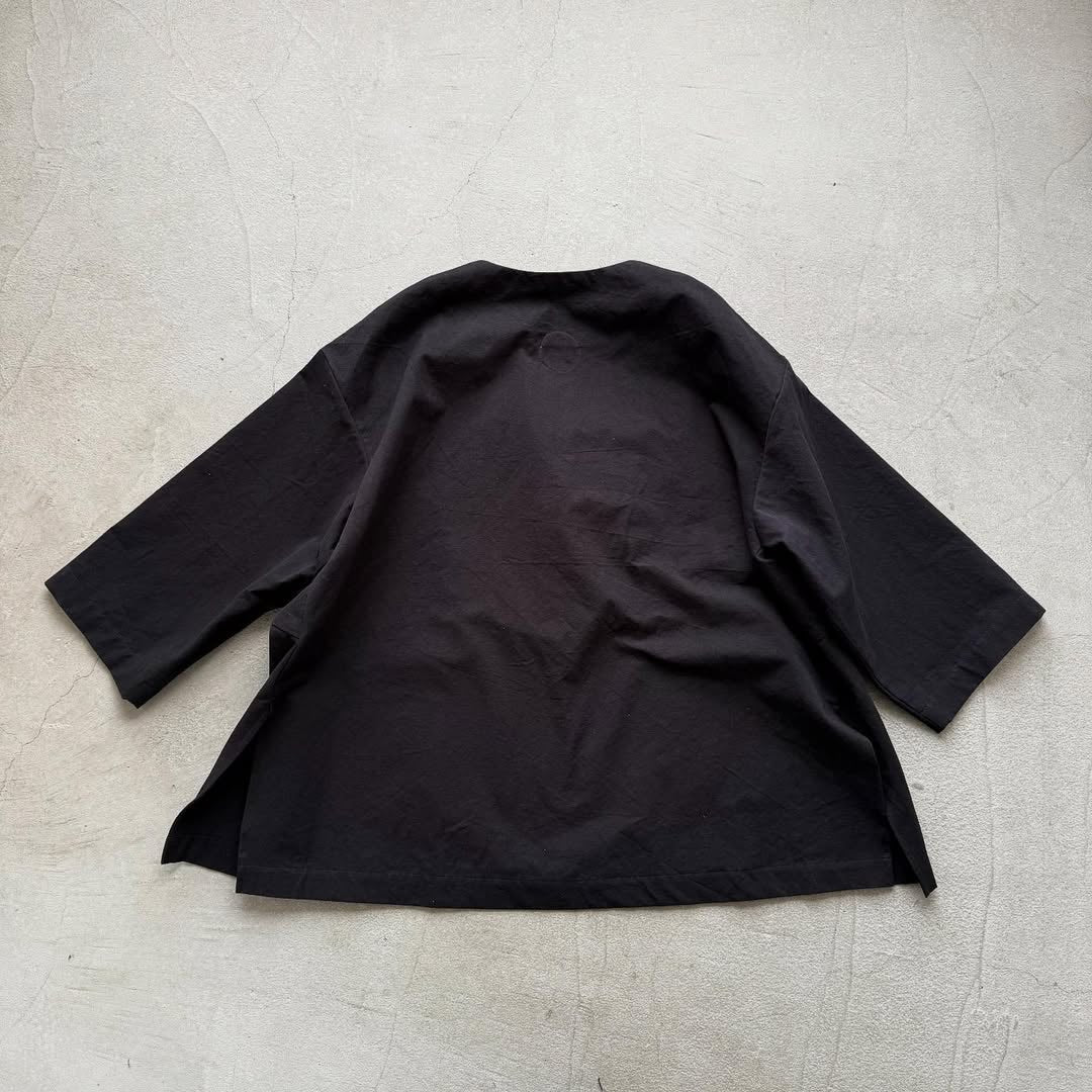 atelier d'antan Bouvetコットンプルオーバー ブラック