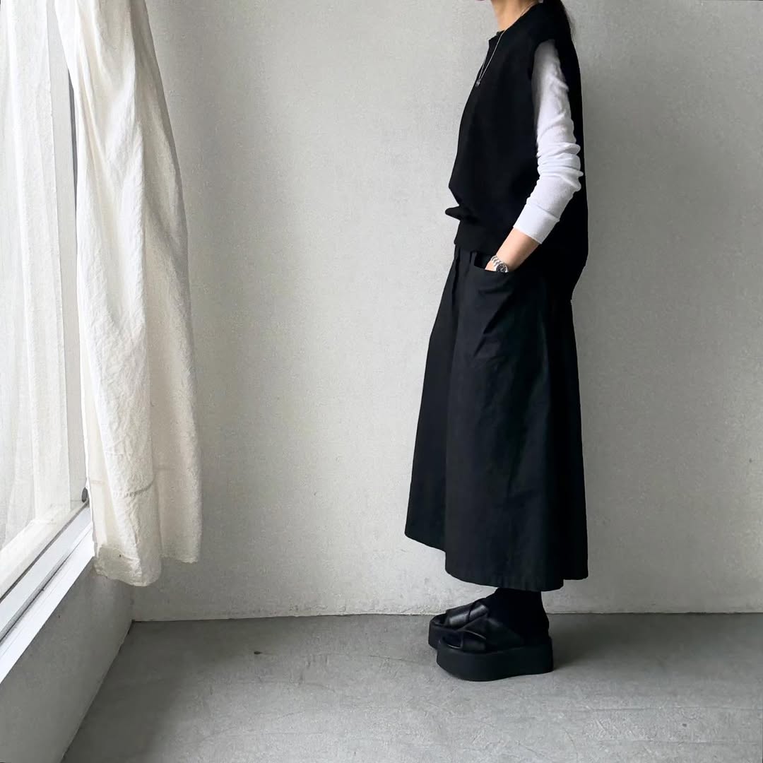 homspun コンパクト裏毛ベスト ブラック