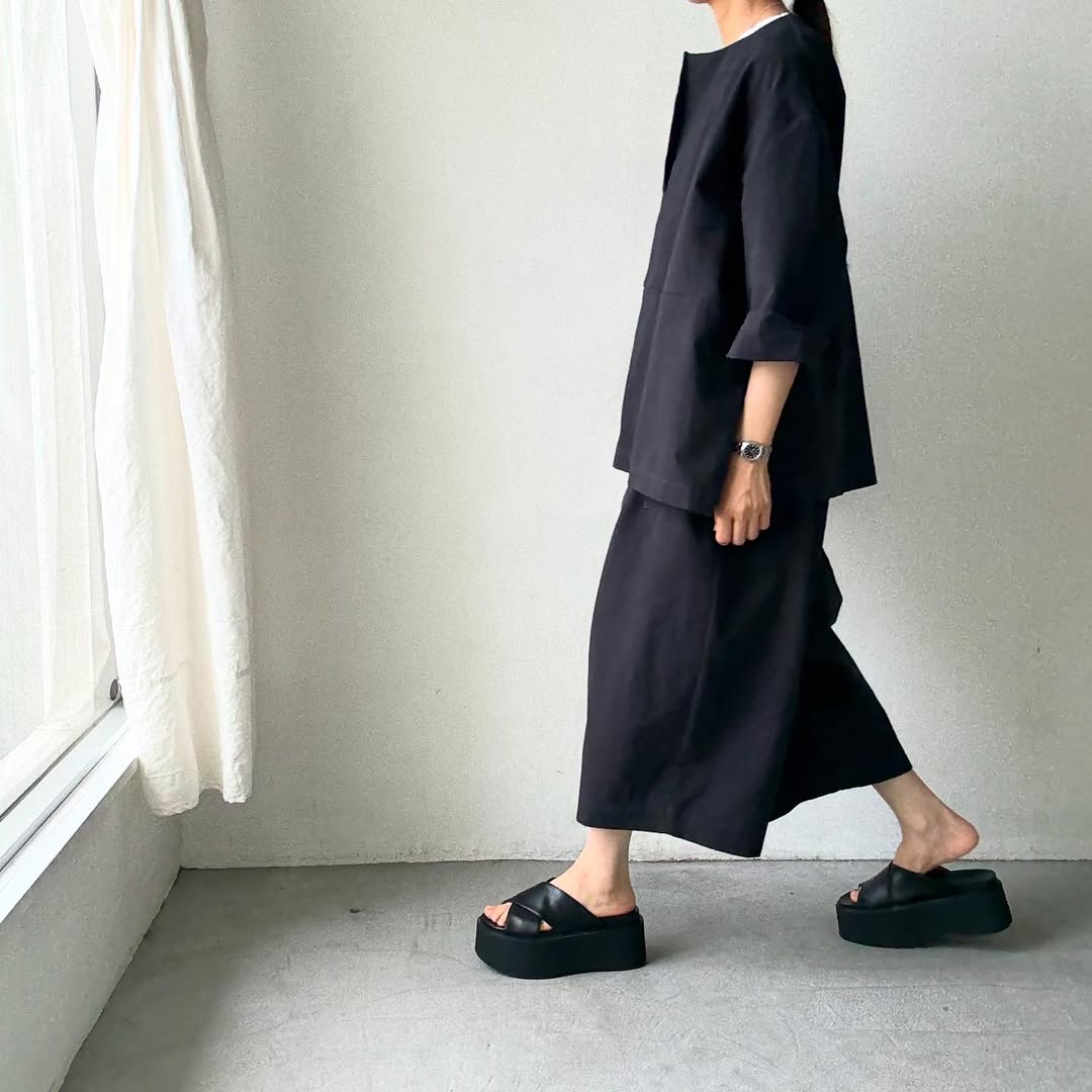 atelier d'antan Bouvetコットンプルオーバー ダークグレー