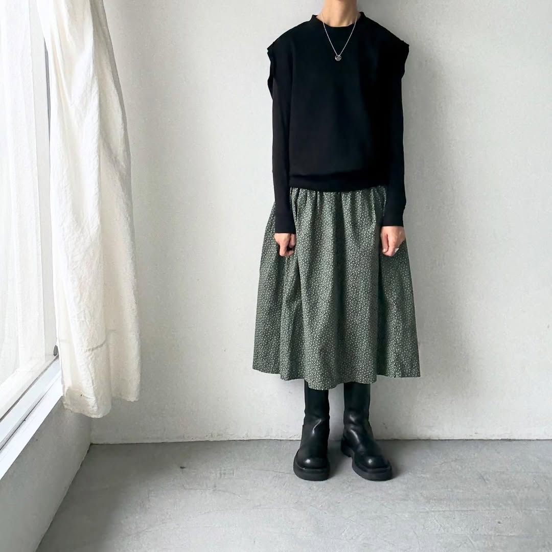 homspun コンパクト裏毛ベスト ブラック