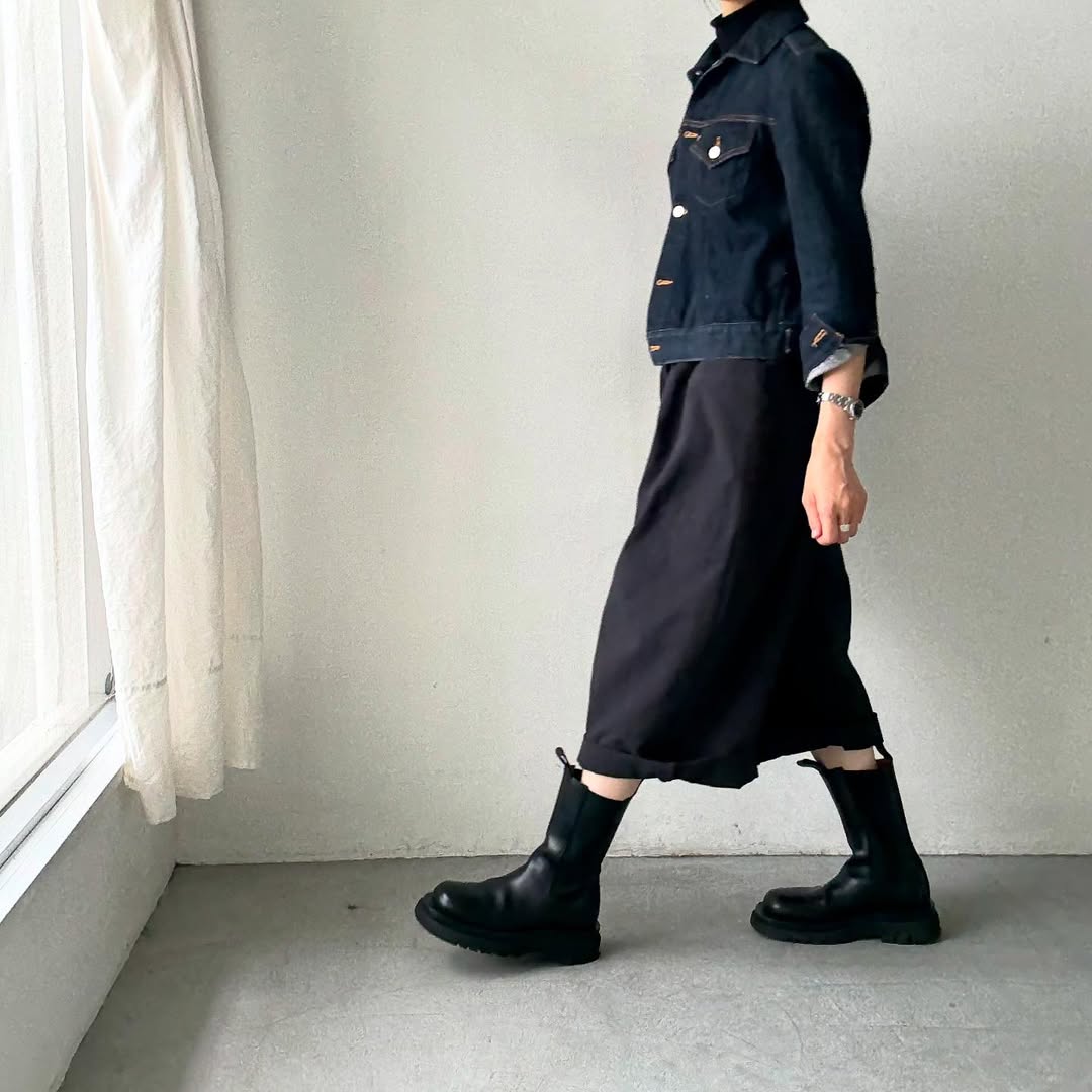 atelier d'antan Perriereコットンワイドパンツ ダークグレー
