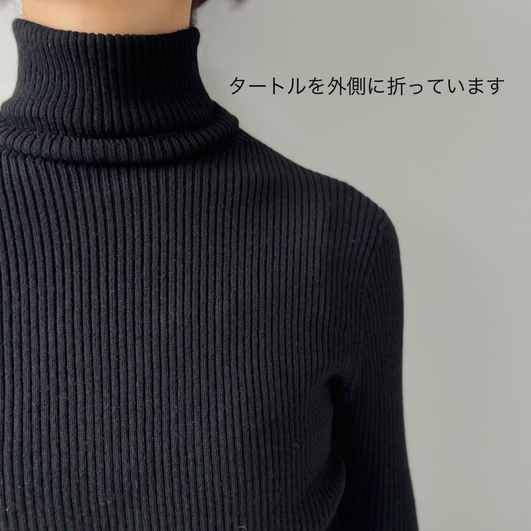 SACUCA リブタートルセーター