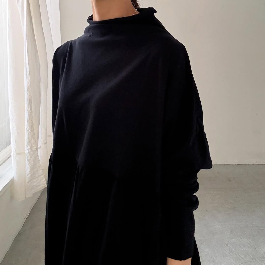 homspun 天竺ハイネックギャザープルオーバー