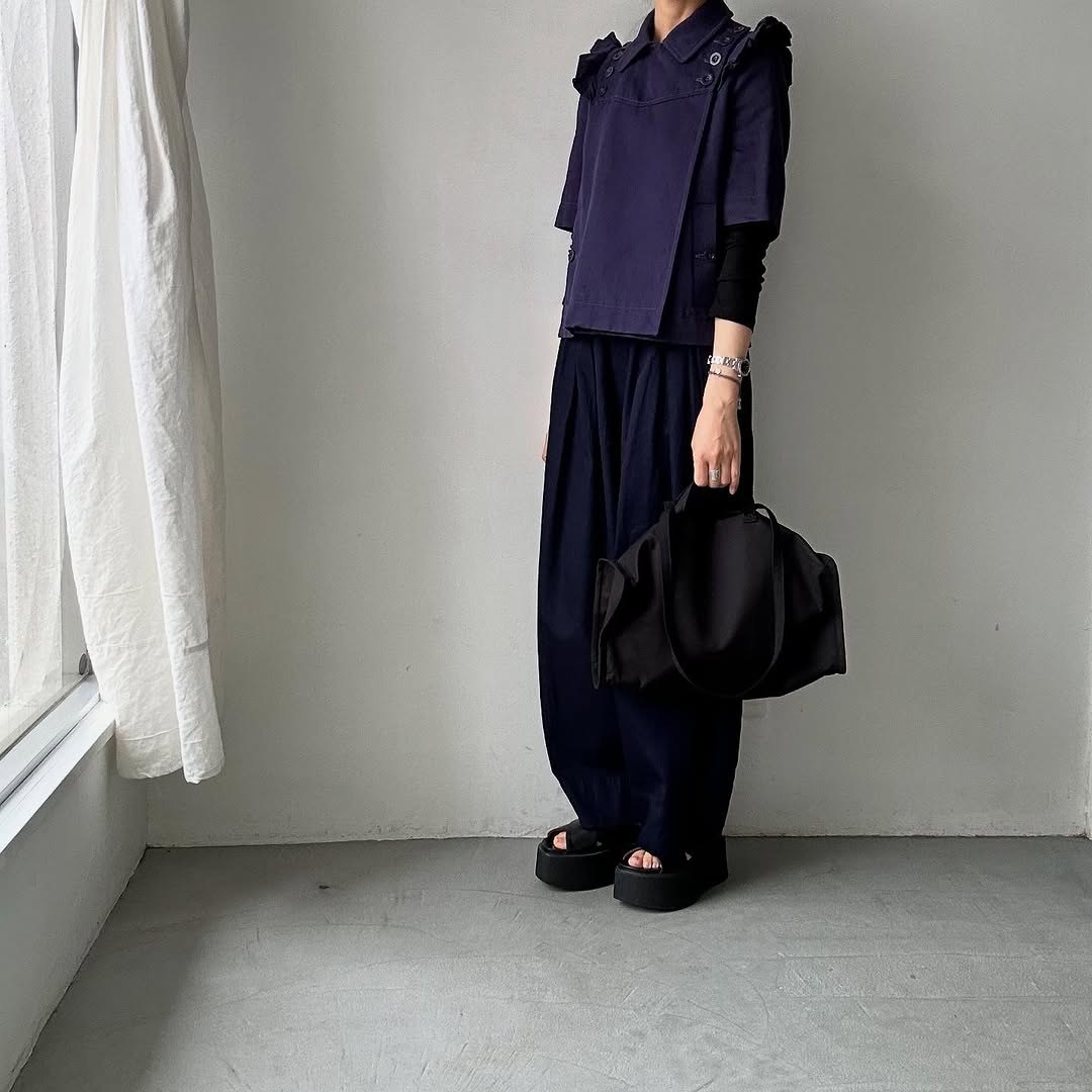 TENNE HANDCRAFTED MODERN ベンタイルコットンボストンバッグ ブラックS