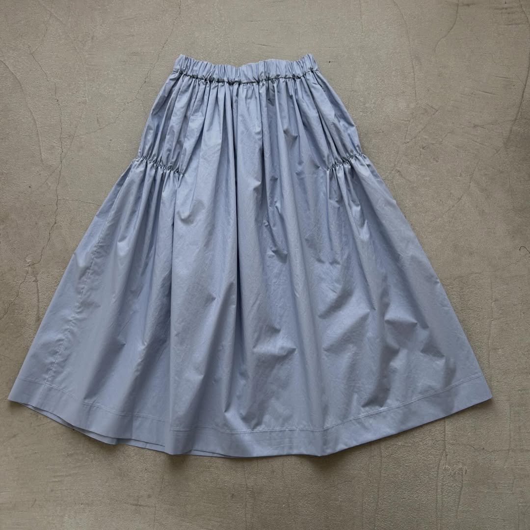 🟡週末入荷分予約受付中🟡cion コットンシャーリングギャザースカート サックスブルー