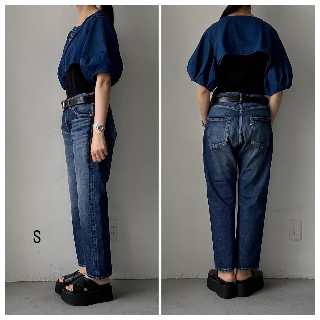 R&D.M.Co ストレートデニムパンツ(ヴィンテージライク) インディゴ