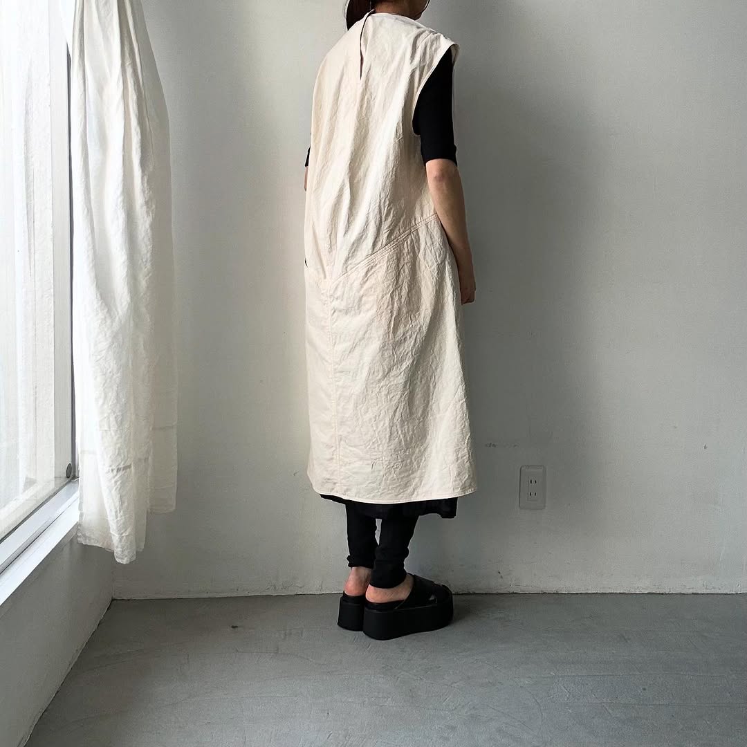 R&D.M.Co ハイカウントコットンパンチドバッグドレス