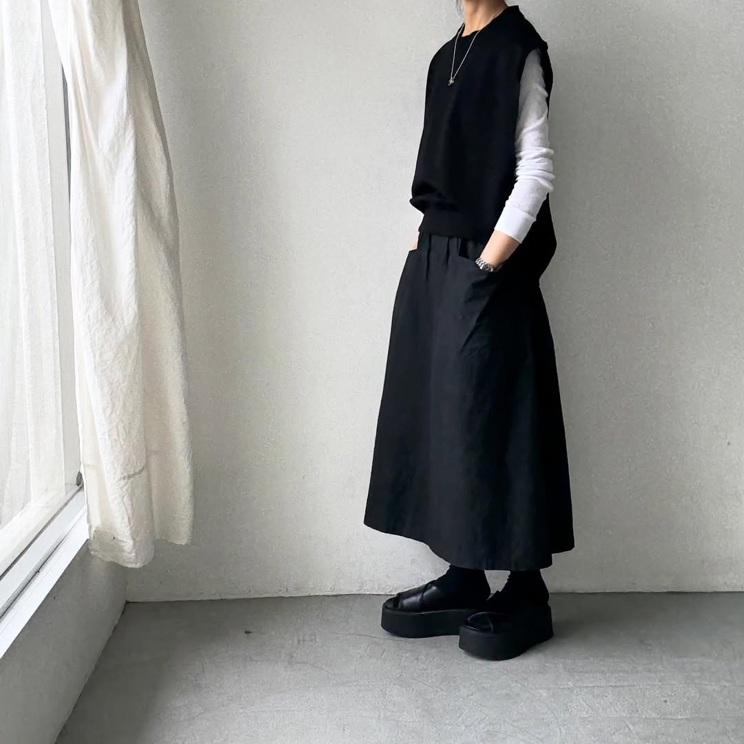 homspun コンパクト裏毛ベスト ブラック