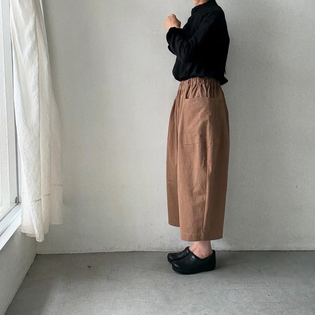 atelier d'antan Perriereコットンワイドパンツ カーキ