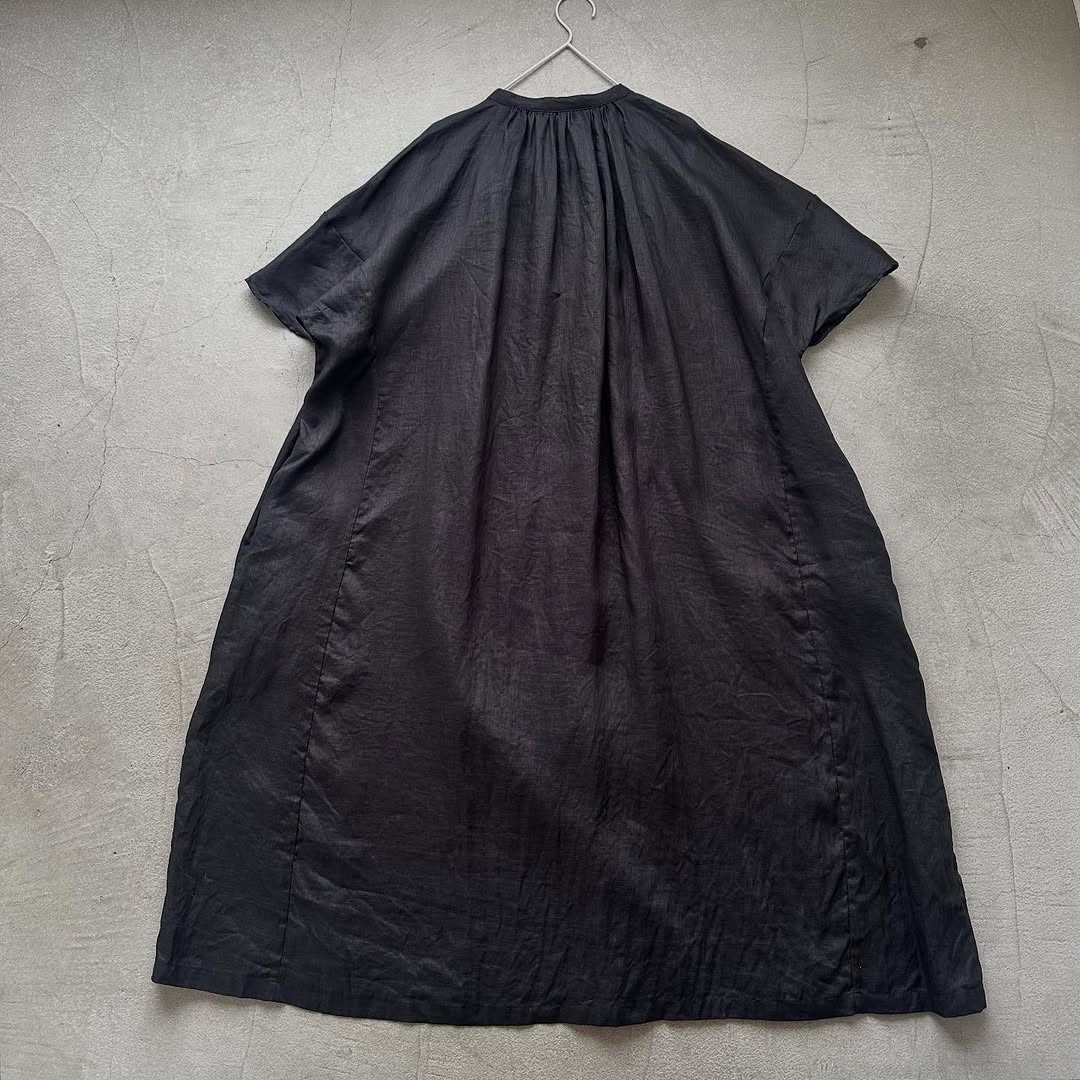 atelier naruse リネンワイドギャザーワンピース