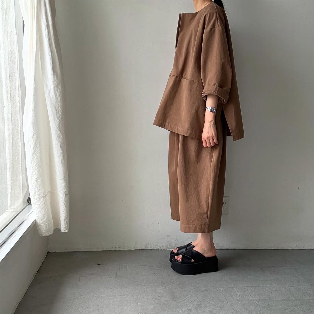 atelier d'antan Bouvetコットンプルオーバー カーキ