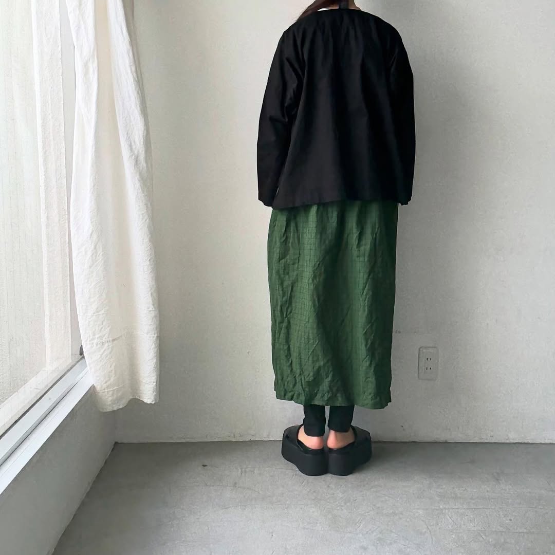 jujudhau コットンツイルダブルボタンシャツ