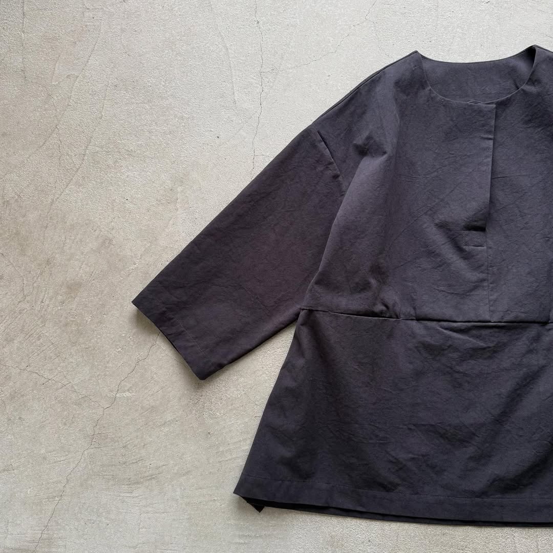 atelier d'antan Bouvetコットンプルオーバー ダークグレー