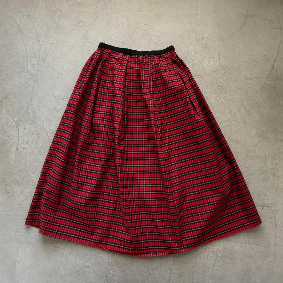 ayanoguchiaya タータンチェックタックワイドスカート(blanc別注)