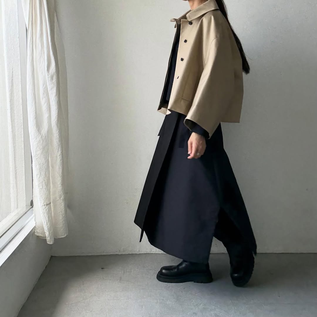 TENNE HANDCRAFTED MODERN ベンタイルショートケープコート