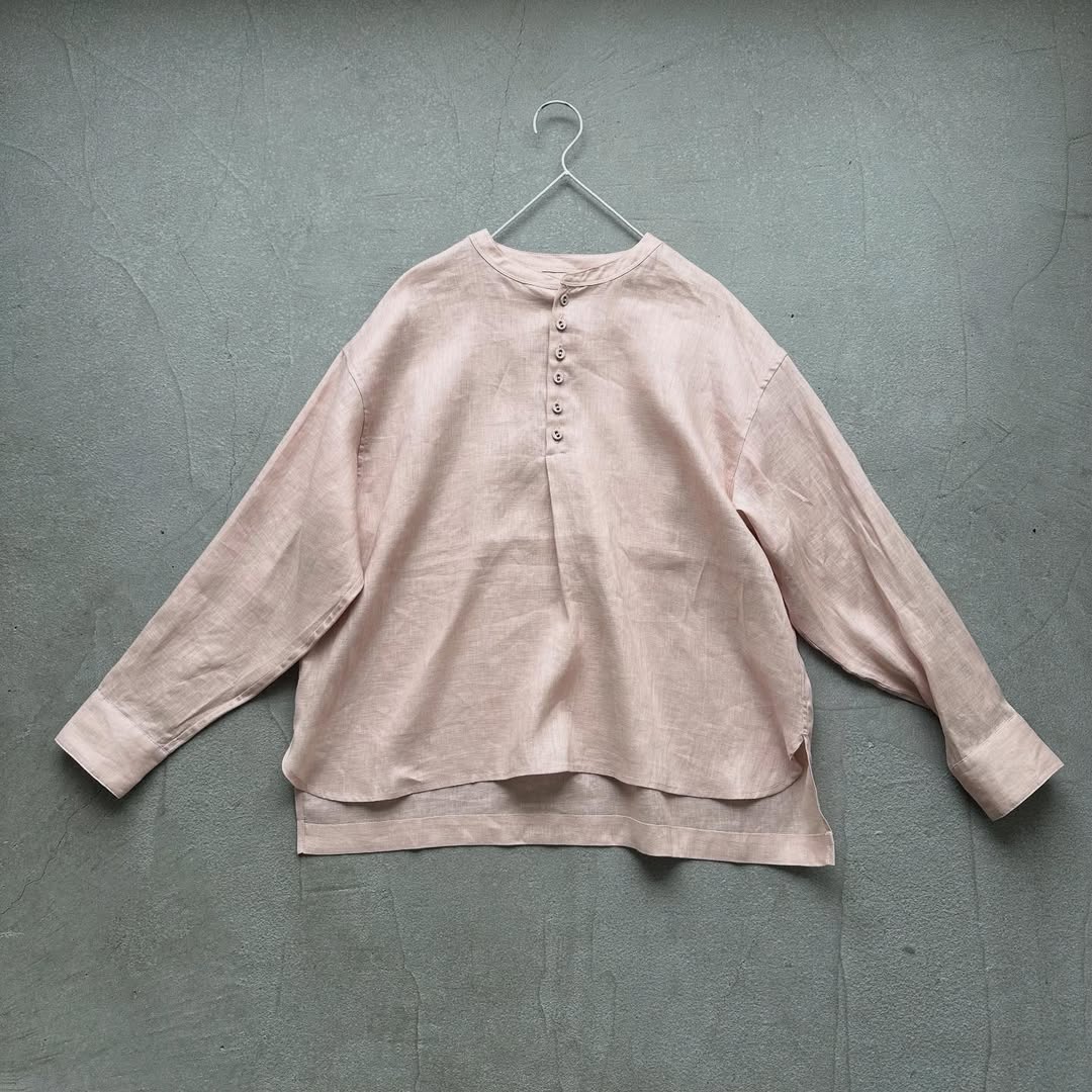 atelier naruse リネンスモックブラウス ペールピンク
