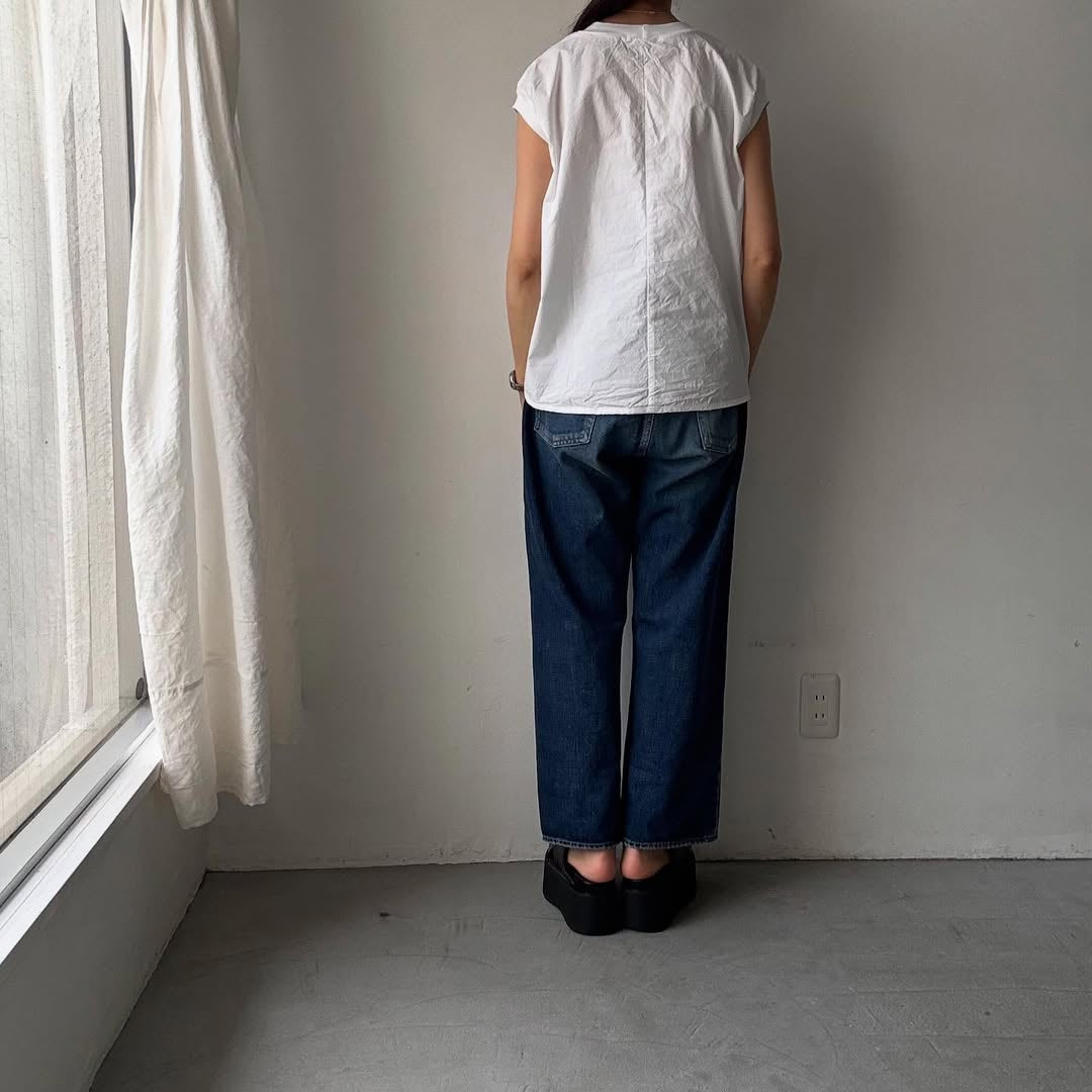 homspun コンパクトウェザーノースリーブブラウス ホワイト