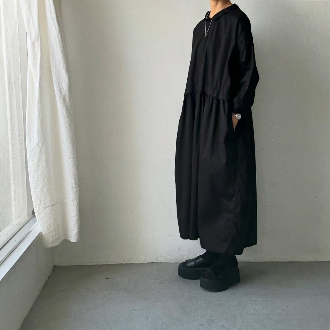 jujudhau コットンツイルプリンプドレス