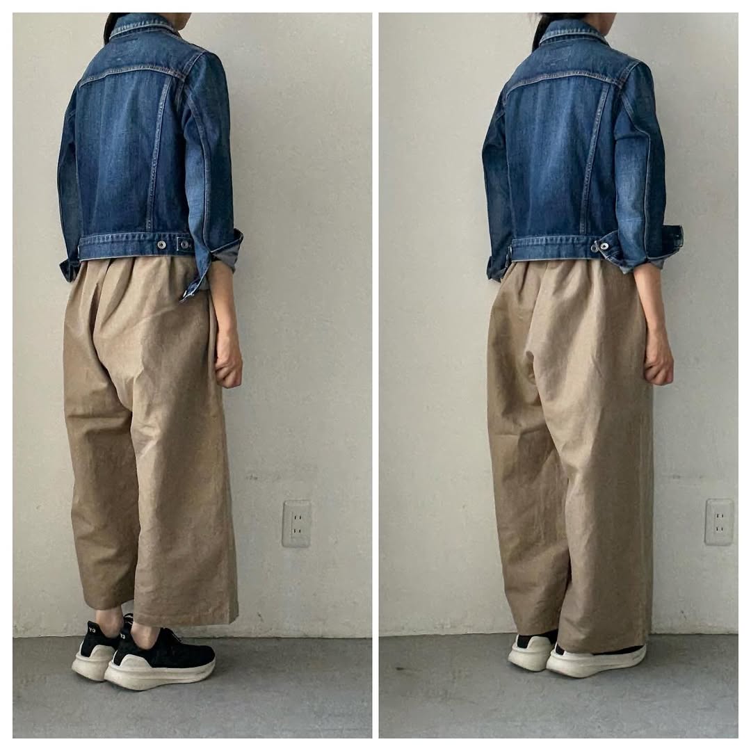 homspun ウールリネンギャザーワイドパンツ ベージュ
