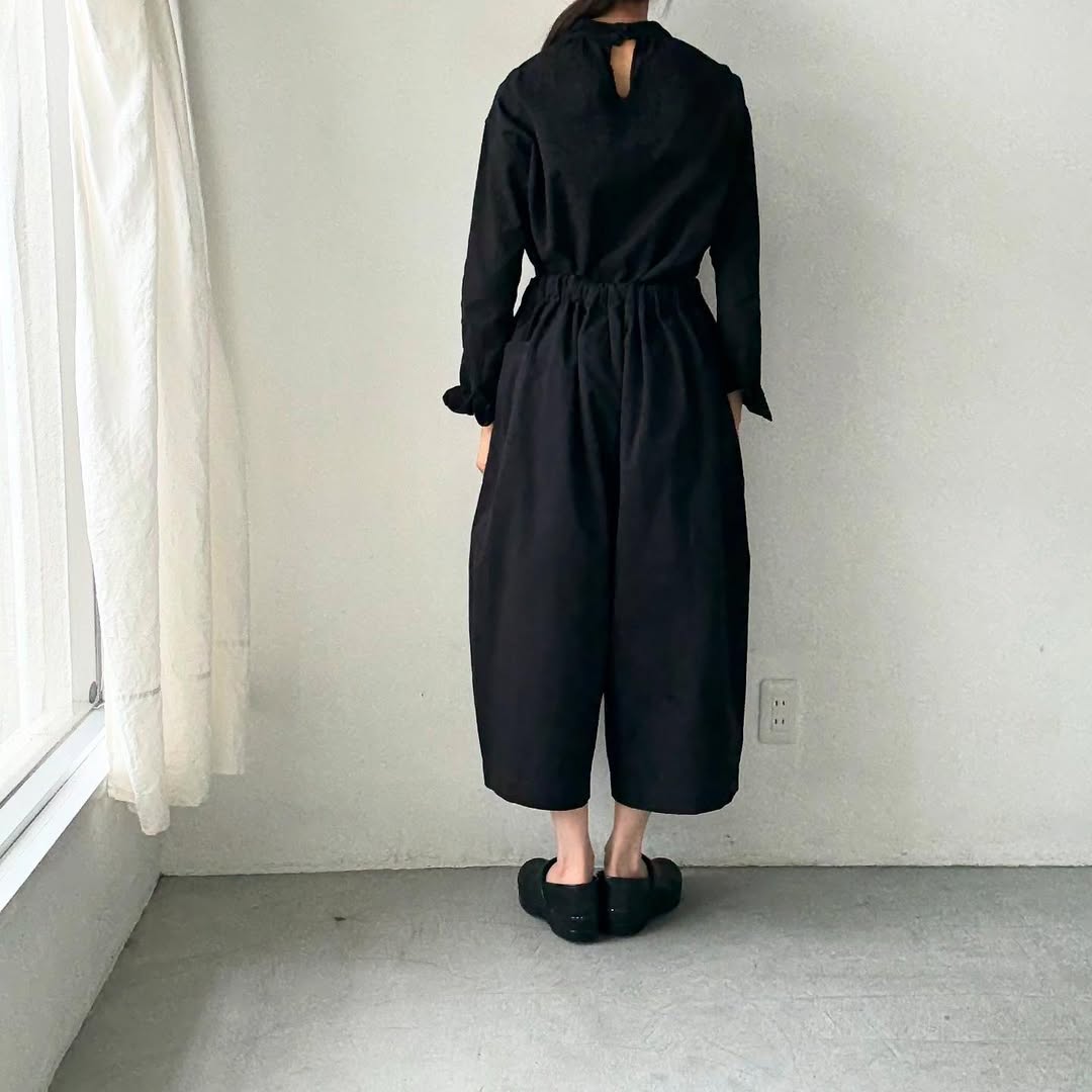 atelier d'antan Perriereコットンワイドパンツ ブラック
