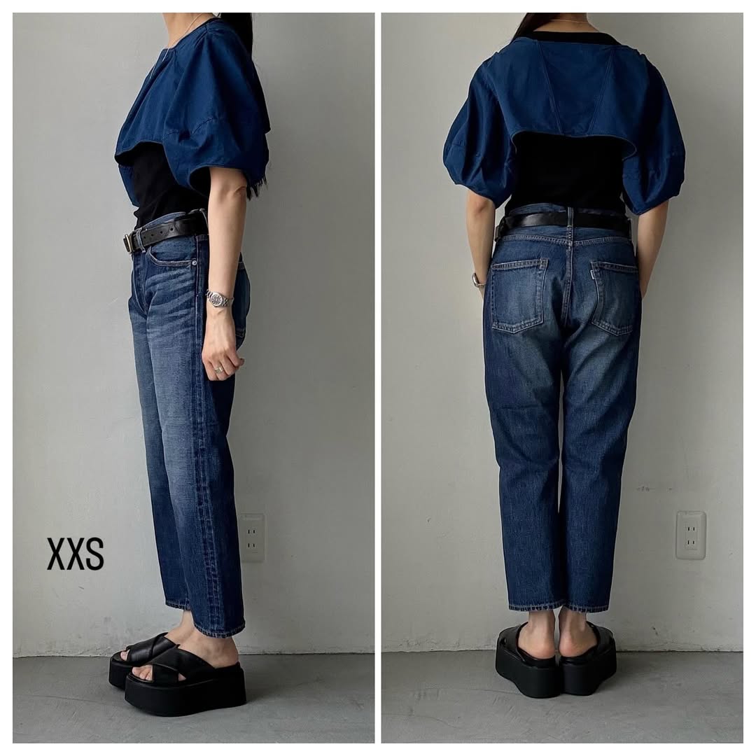 R&D.M.Co ストレートデニムパンツ(ヴィンテージライク) インディゴ