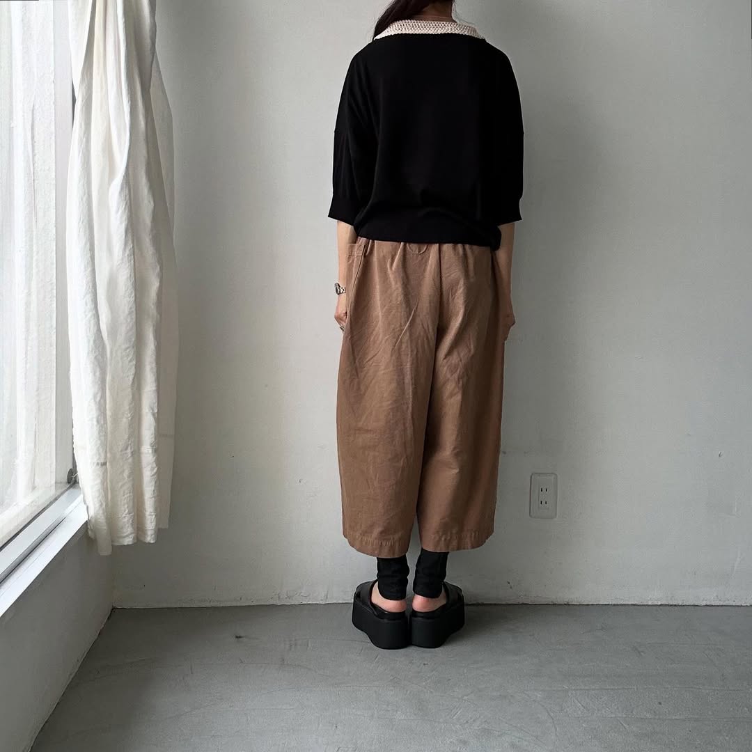 atelier naruse コットンクロシェカラーニット