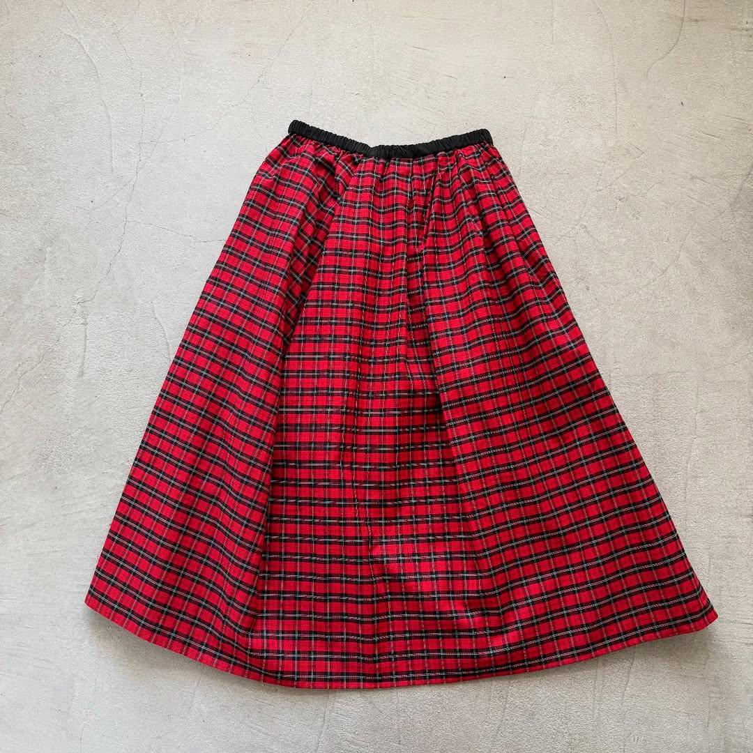 ayanoguchiaya タータンチェックタックワイドスカート(blanc別注)