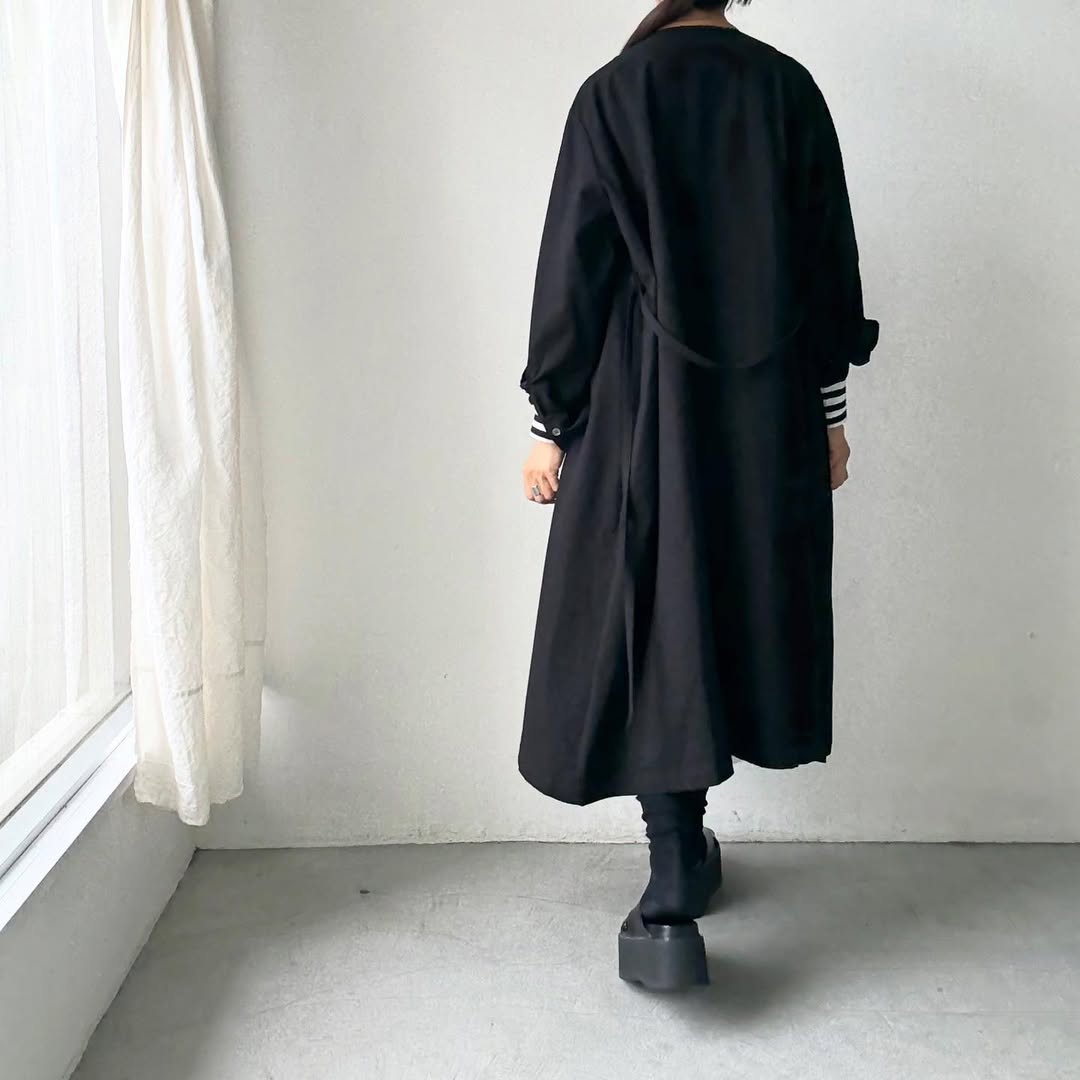 atelier naruse コットンウールシャツワンピース