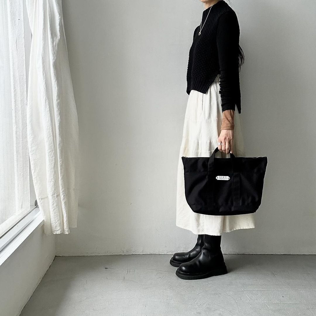 R&D.M.Co トートバッグ(ファスナー付) ブラック