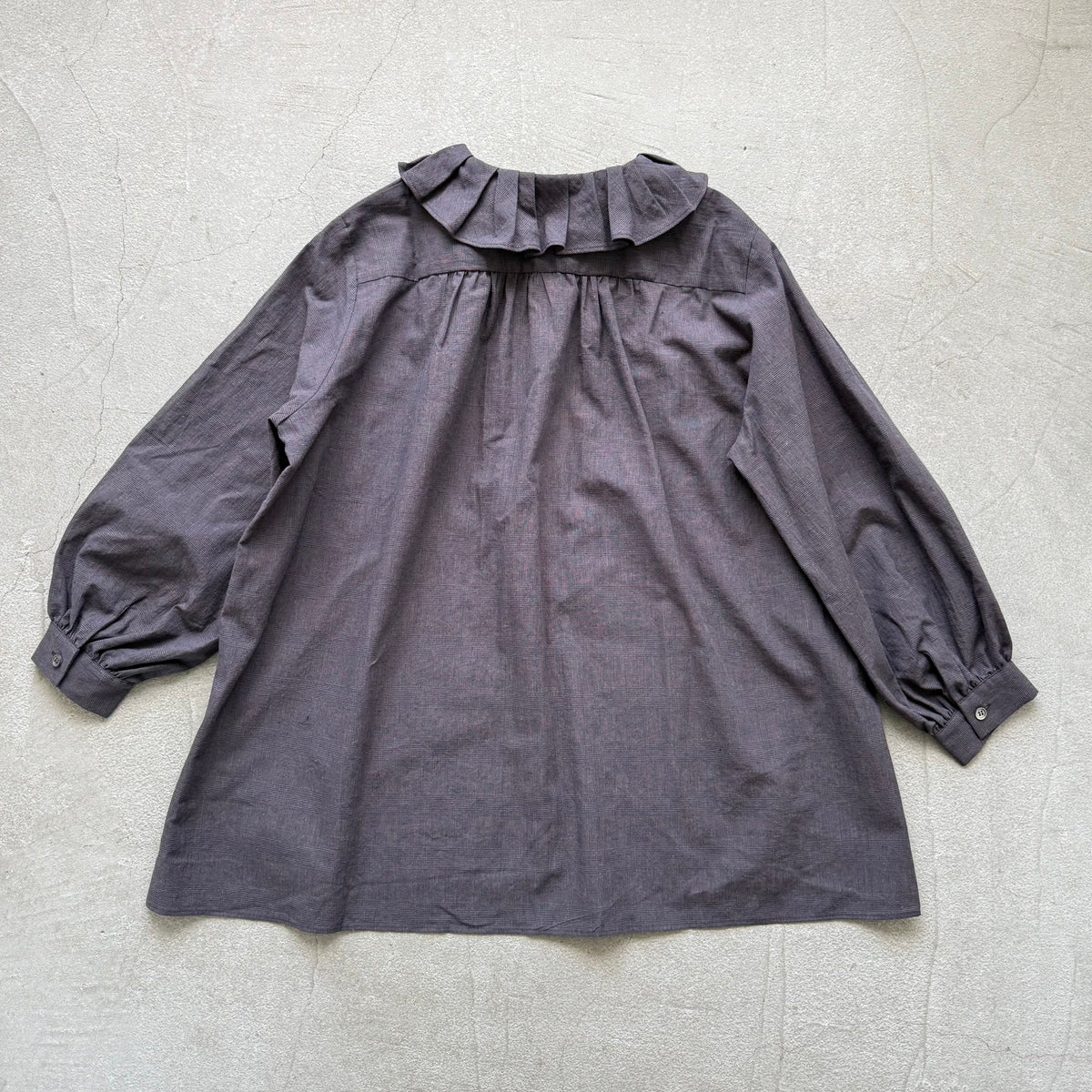 🔵金曜日入荷分予約受付中🔵Linenya ラッフルシャツ ブラウンチェック