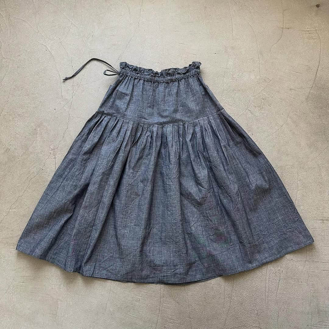 MAGALI インディゴコットンティアードスカート