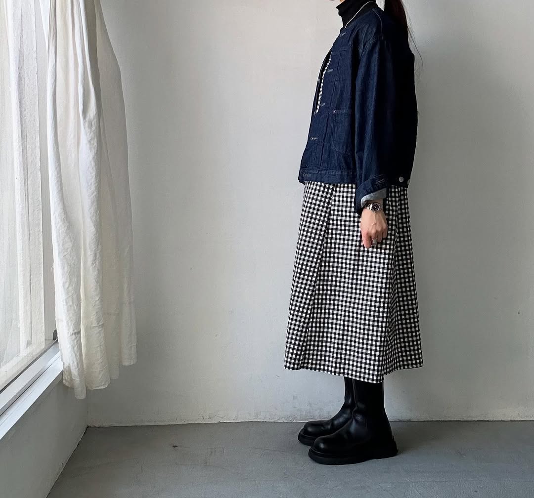 atelier d'antan Coudresギンガムコットンドレス
