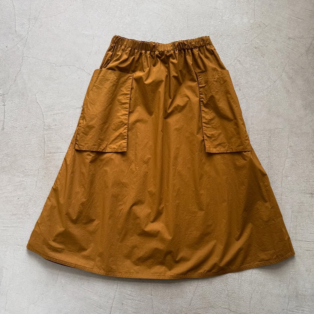 R&D.M.Co ガーメントダイタイプライターポケットスカート ブラウンS