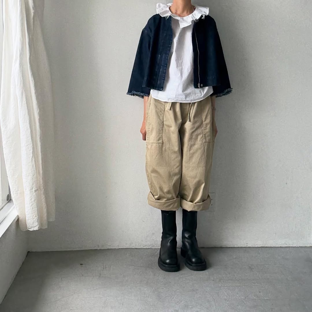 homspun 高密度ウエポンギャザーパンツ ベージュ