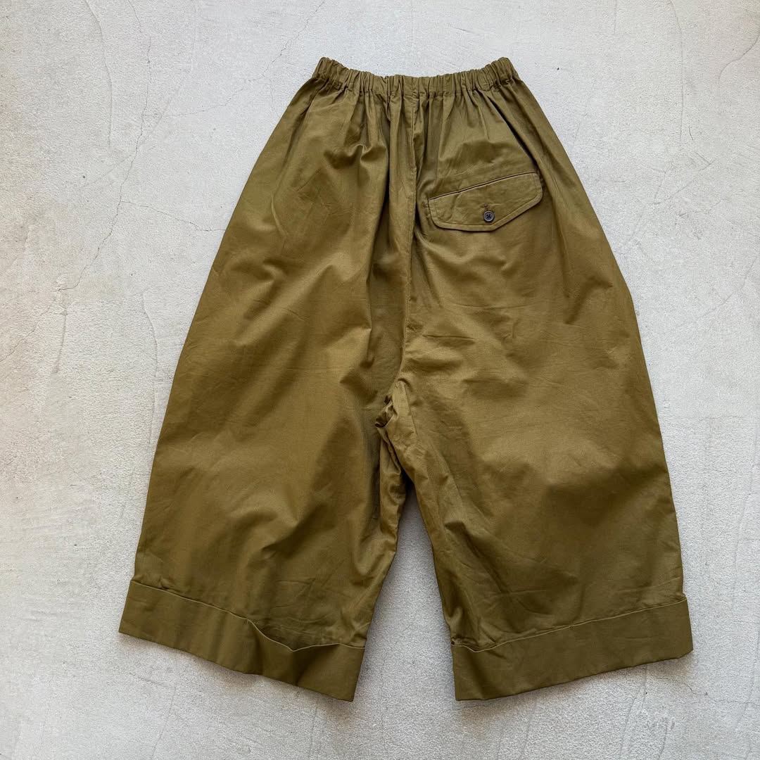 ゴーシュ コットンポプリンワイドパンツ カーキ