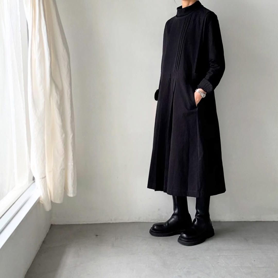 atelier d'antan kobell コットンエプロンドレス ブラック