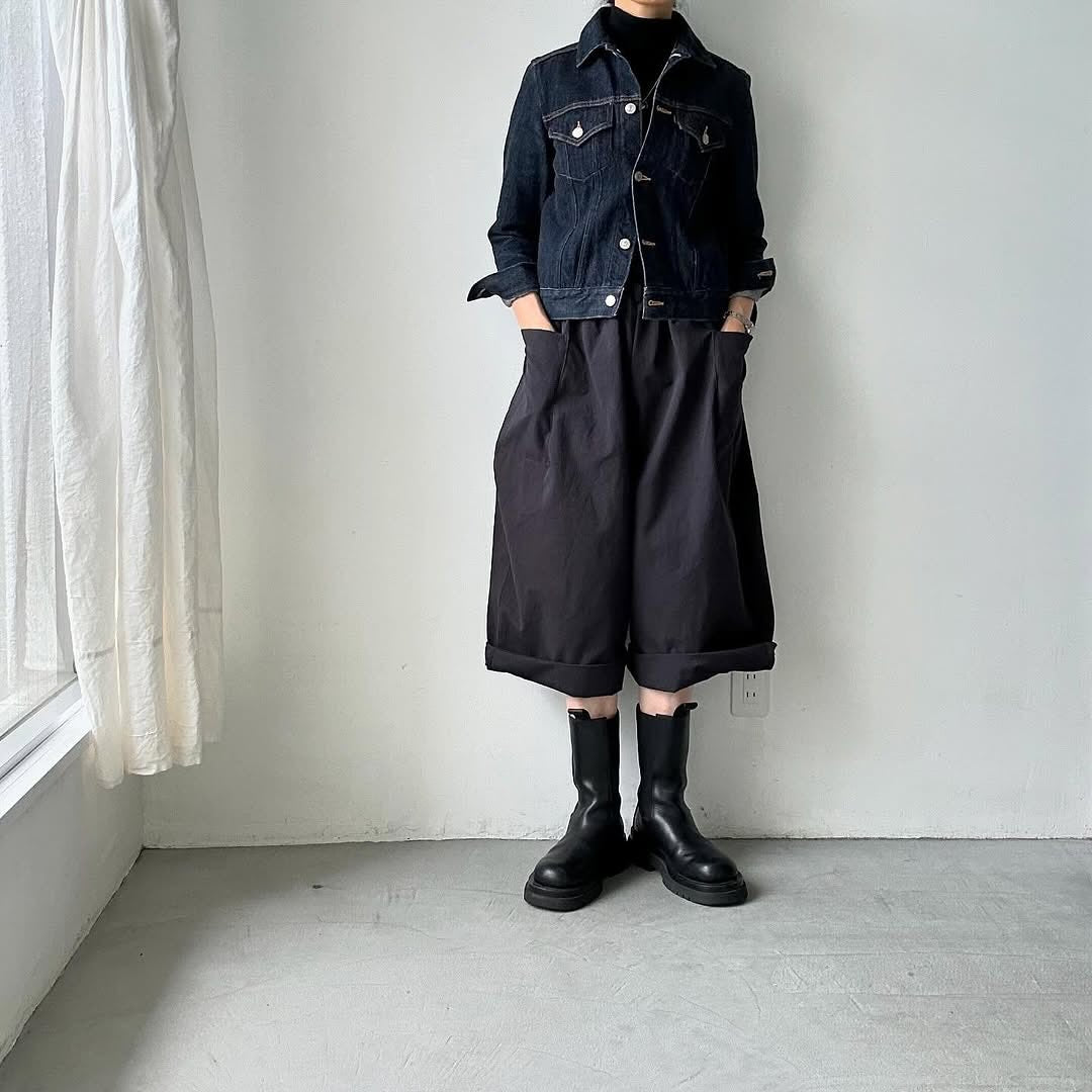 atelier d'antan Perriereコットンワイドパンツ ダークグレー