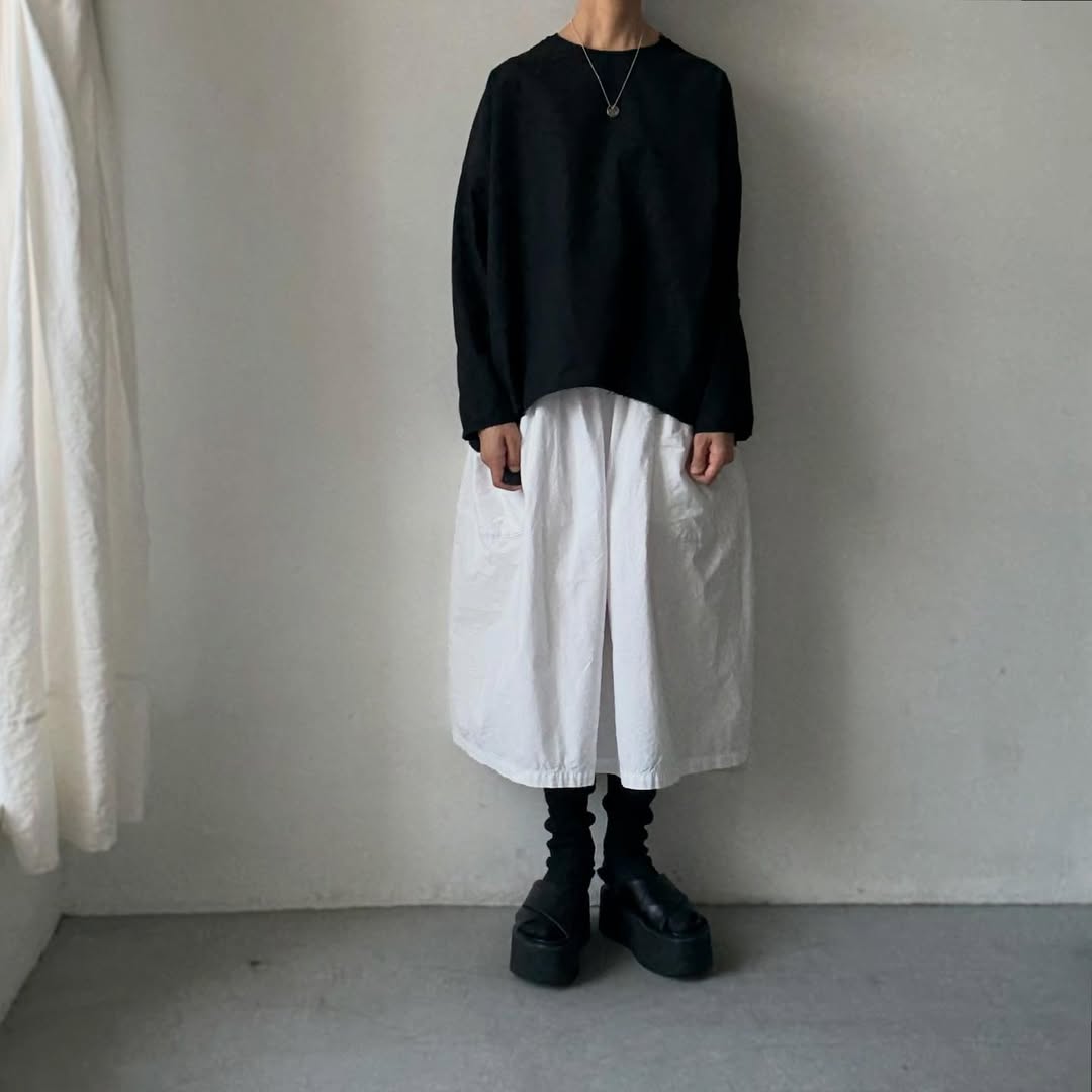 homspun ライトオンスシャンブレープルオーバーブラウス