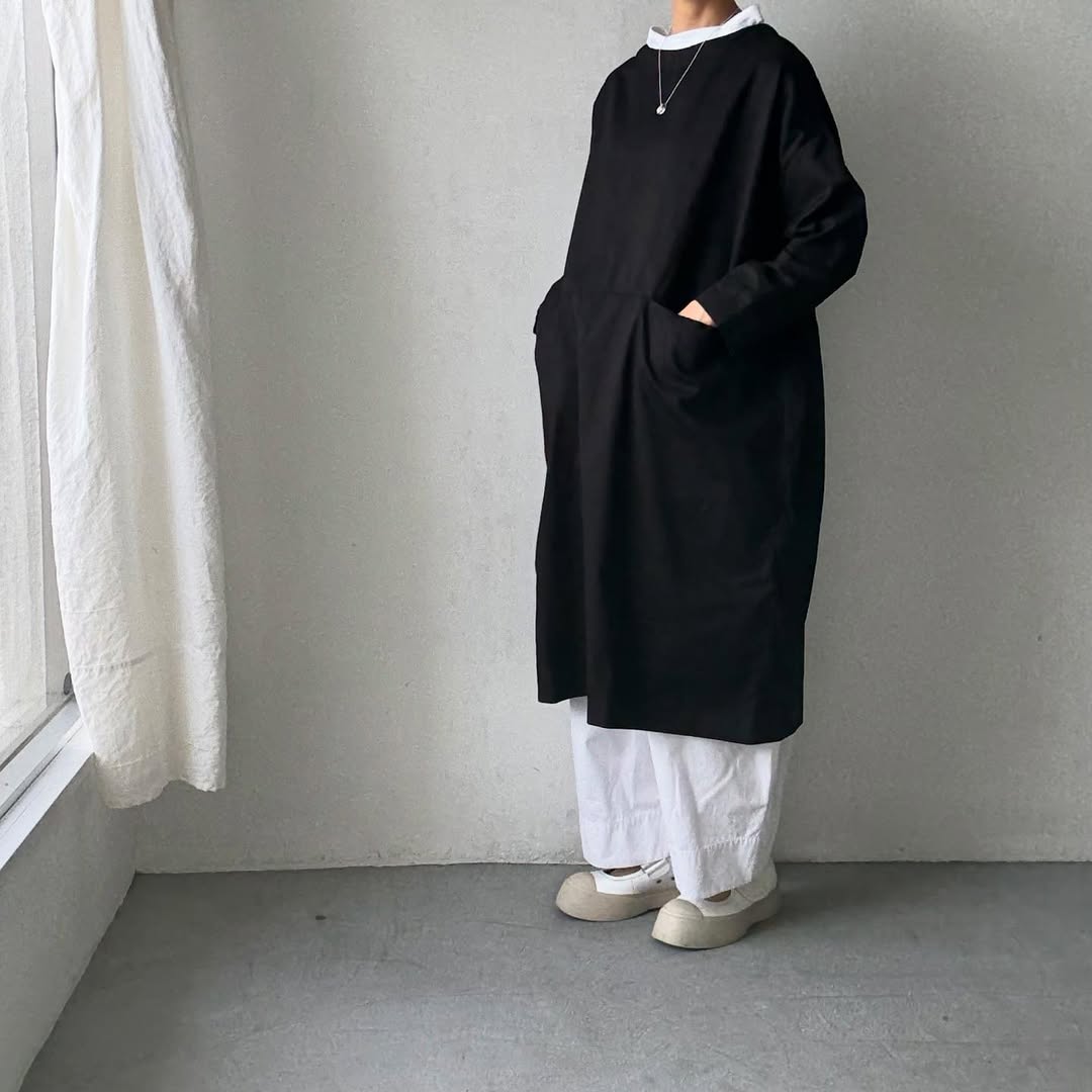 jujudhau コットンツイルイージードレス