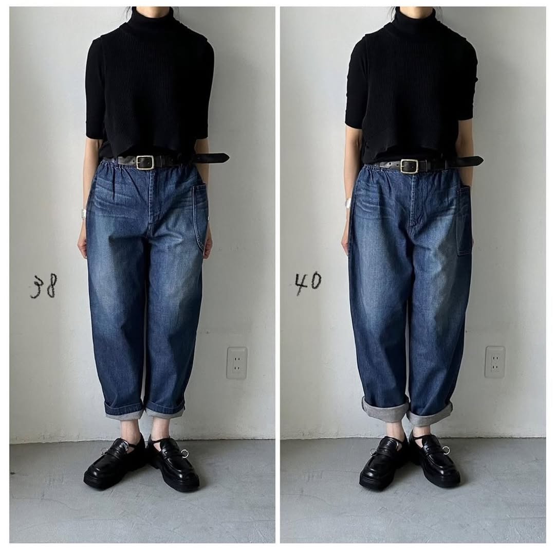 atelier naruse コットンデニムバルーンパンツ ストーンウォッシュインディゴ
