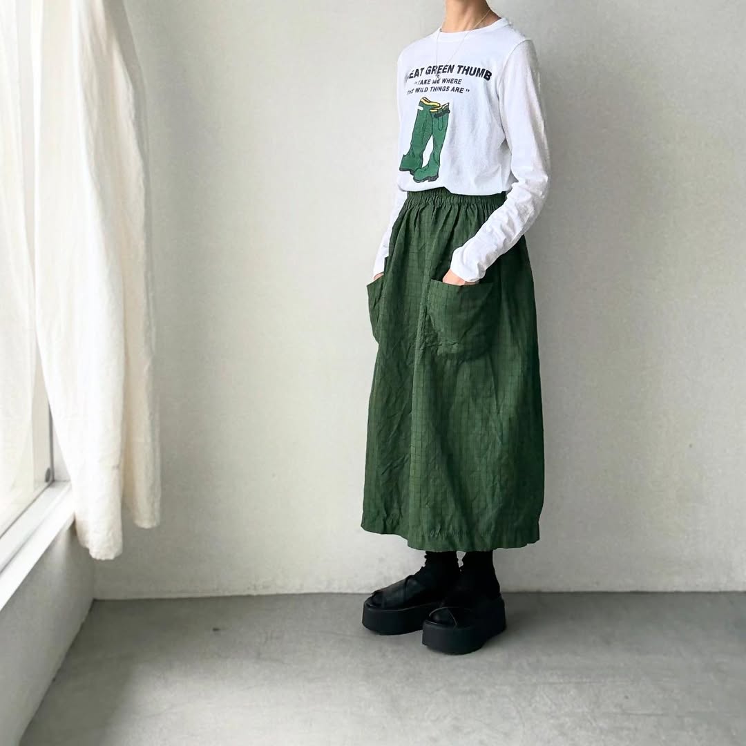 R&D.M.Co グリーンブーツ長袖Tシャツ