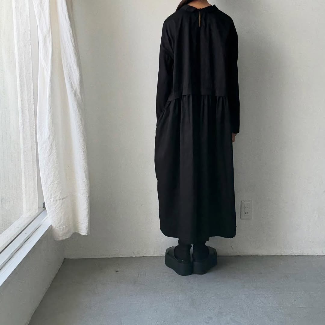jujudhau コットンツイルプリンプドレス