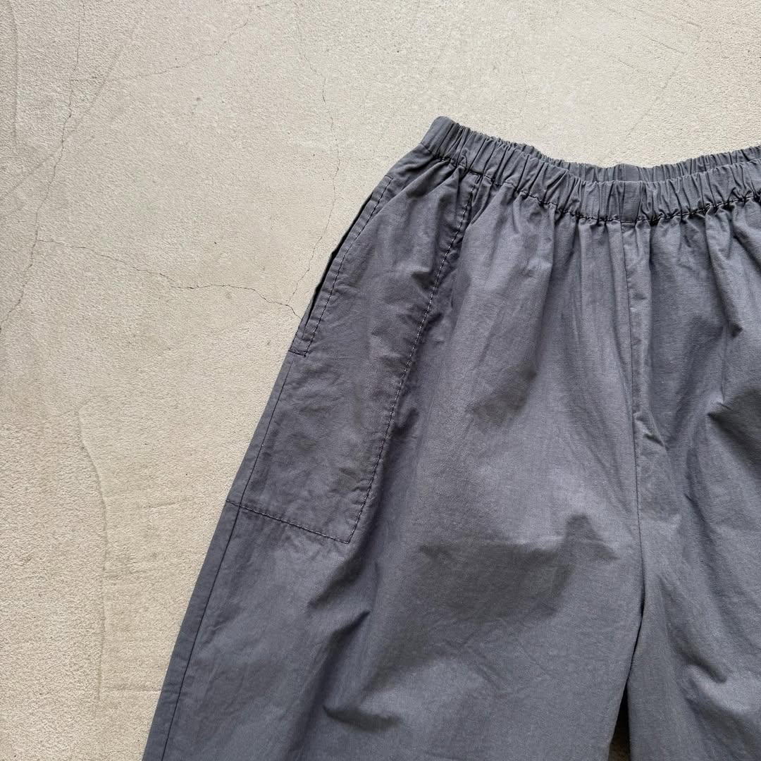 homspun パルキーシーチングコットンギャザーパンツ グレー