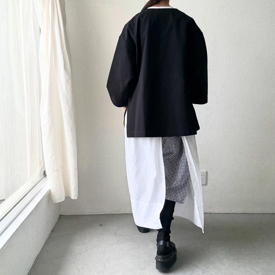 atelier d'antan Bouvetコットンプルオーバー ブラック